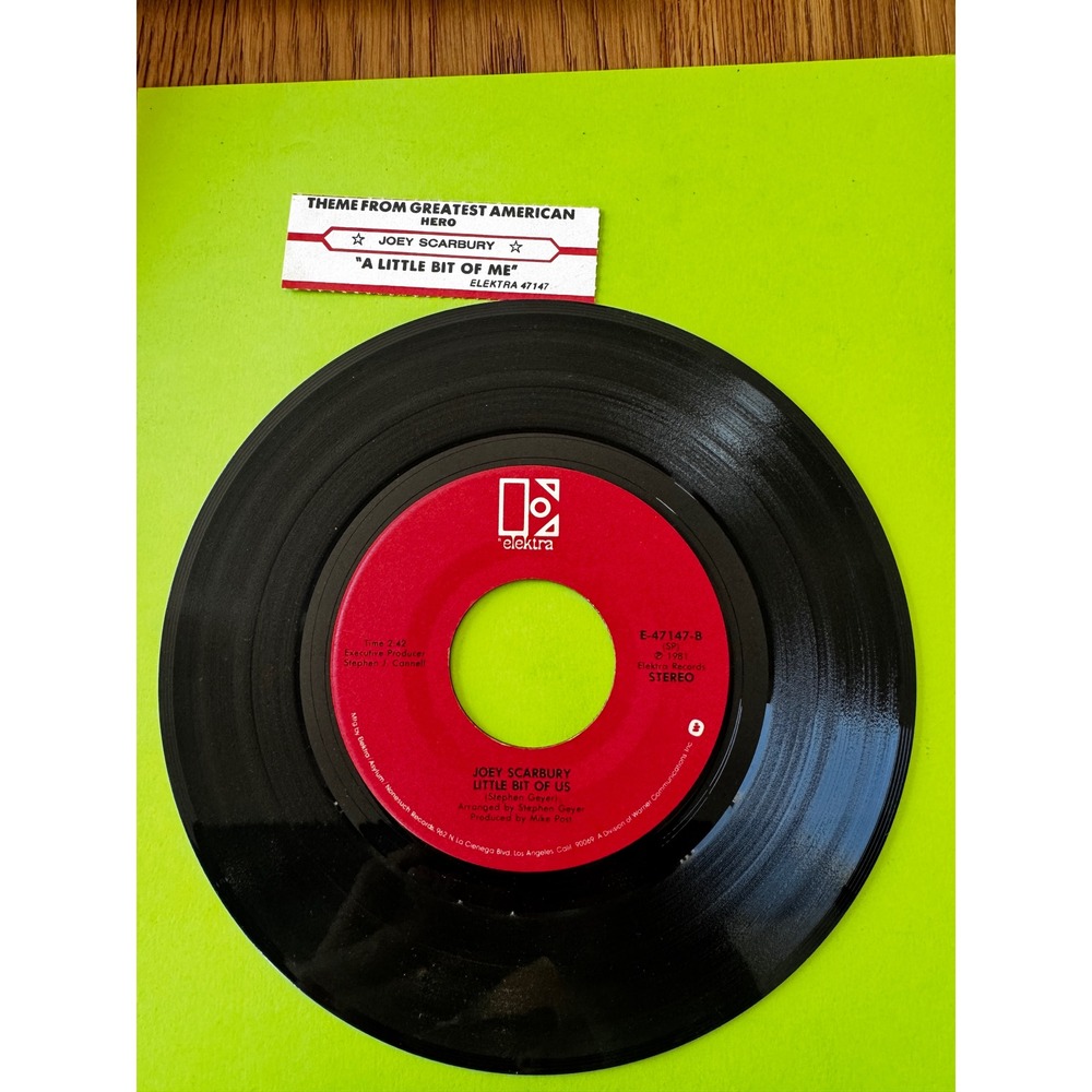 Joey Scarbury Greatest American Hero Theme 7in Vinyl 45 RPM Elektra E-47147 1981